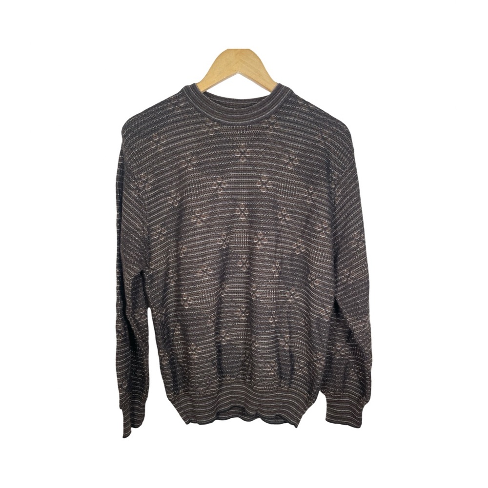 Lungaro vintage Gray Crewneck Sweater with Subtle Texture for Versatile Wear
